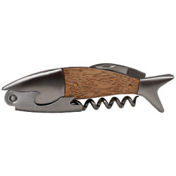 Kikkerland Lightwood Fish Corkscrew